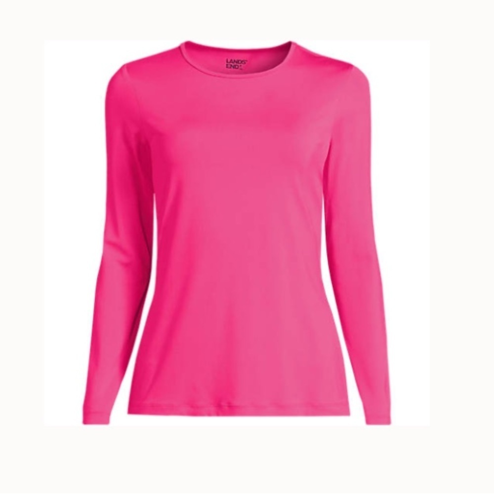 LANDSEND Wm PLUS Size UPF 50 Long Sleeve Relaxed Rash Guard Tee